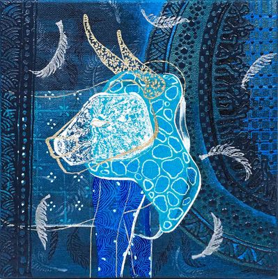 22A06 Cubist Bull Portrait